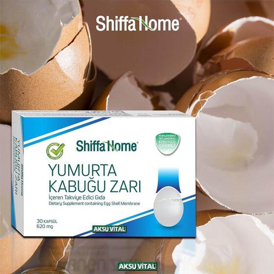 Aksu Vital Shiffa Home Yumurta Kabuğu Zarı 620 mg 30 Kap x 2 Adet