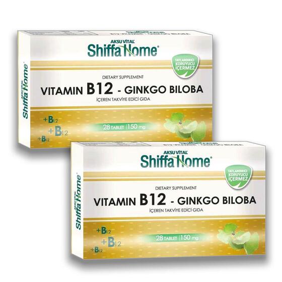 Aksuvital Shiffa Home Vitamin B12-Ginkgo Biloba 28 Tablet x 2 Adet