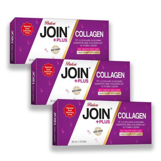 Balen Join+Plus Collagen (30 ml x 10 Adet) x 3 Adet Organik Bitkim ...