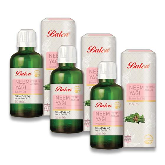 Balen Tespih Ağacı Yağı Neem Yağı 50 ml x 3 Adet