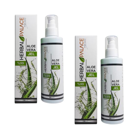 Herbal Palace Aloe Vera Cilt Bakım Jel  % 99 Aloe Vera 150 ml x 2 Adet