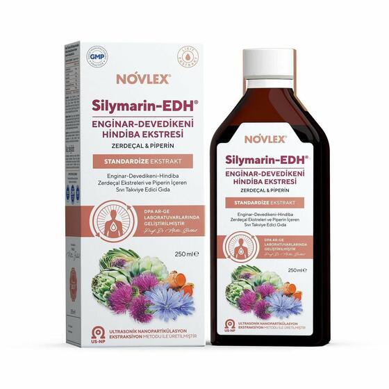 Novlex Silymarin-EDH Enginar (Artichoke), Devedikeni (Milk Thistle), Hindiba, Zerdeçal ve Piperin Ekstraktı (Ekstresi) İçeren Sıvı Takviye Edici Gıda