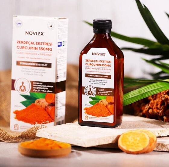 Novlex Zerdeçal - Curcumin (Turmeric) ve Piperin Ekstraktı (Ekstresi) İçeren Sıvı Takviye Edici Gıda 250 ml