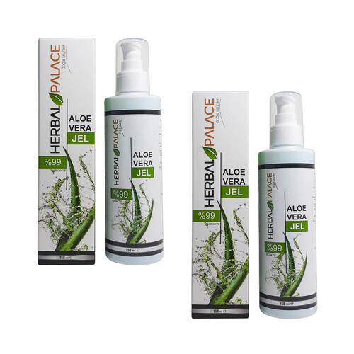 Herbal Palace Aloe Vera Cilt Bakım Jel  % 99 Aloe Vera 150 ml x 2 Adet