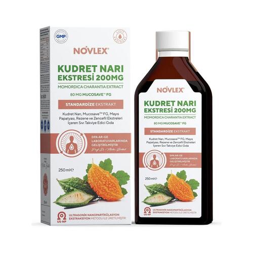 Novlex Kudret Narı, Rezene, Mayıs Pap-atyası, Mucosave FG ve Zencefil Ekstraktı İçeren Sıvı Takviye Edici Gıda 250 ml